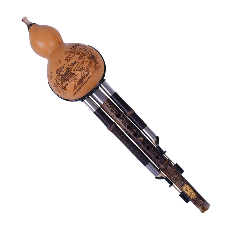 Bagpipe Practice Chanter - Bamboo Flute Hulusi ThreeTone Gourd Flauta