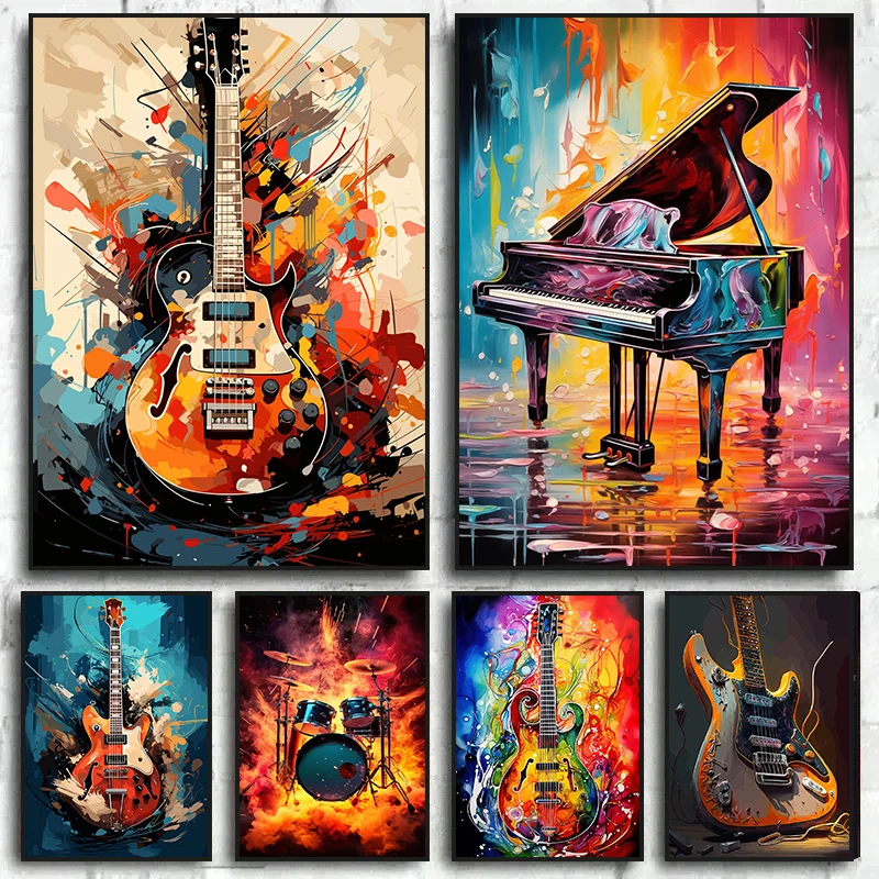 Abstract Colorful Art Musical  - Musical Instrument Painting 评论和价格