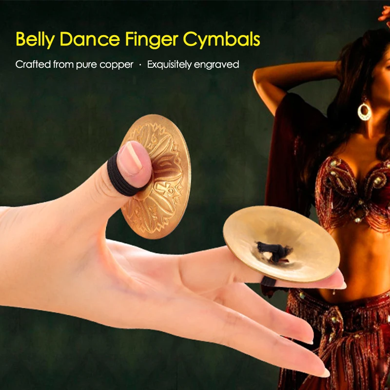 2PCS Copper Finger Cymbals Bel - Musical Instrument Percussion 评论和价格