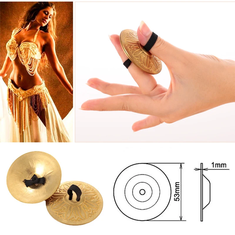 2PCS Copper Finger Cymbals Bel - Musical Instrument Percussion 评论和价格