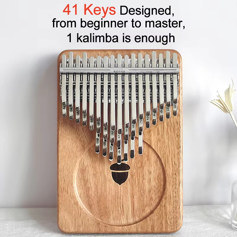 41 Keys Okoume Wood Kalimba Ac - A Musical Instrument With Keys 评论和价格