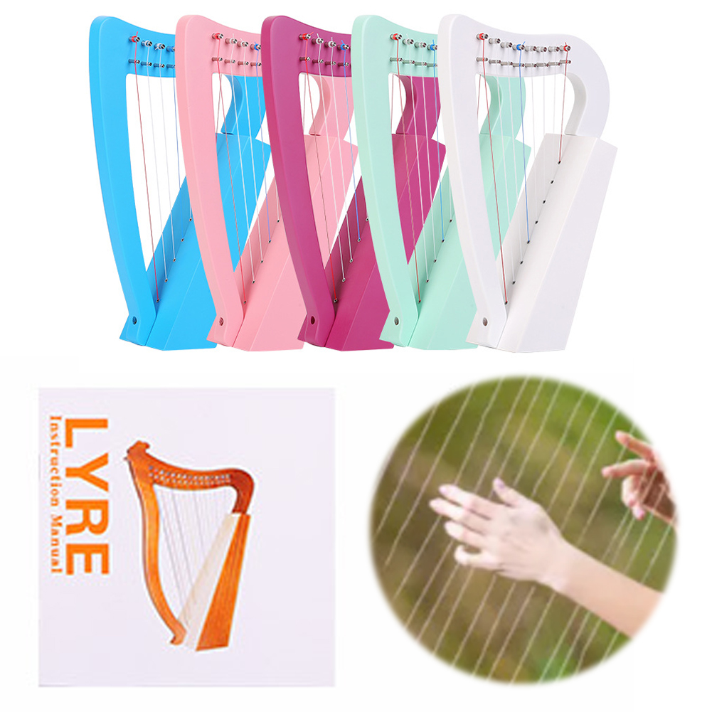 8 Strings Lyre Harp Solid Wood - Musical Instrument Lyre 评论和价格