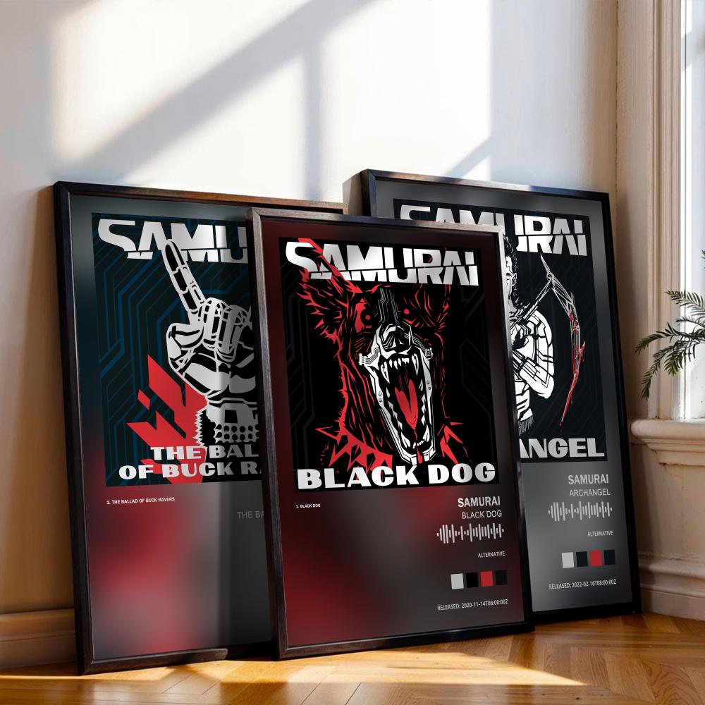 Cyberpunks Samurai Poster Musi - Musical Instrument Painting 评论和价格