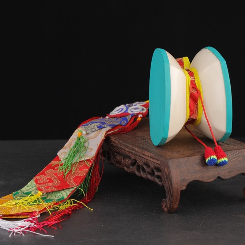 12CM Nepalese Hand Drums With  - Musical Instrument Tambourine 评论和价格