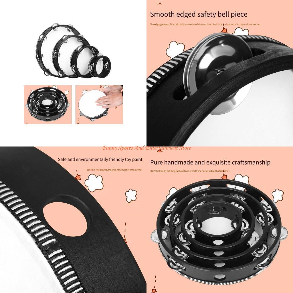 C4DE 4pcs Double Row Bells Tam - Musical Instrument Tambourine 评论和价格