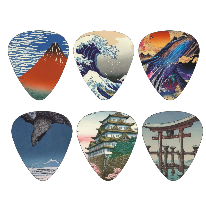 New 12pcs/set  Guitar Picks -  - Musical Instrument Painting 评论和价格