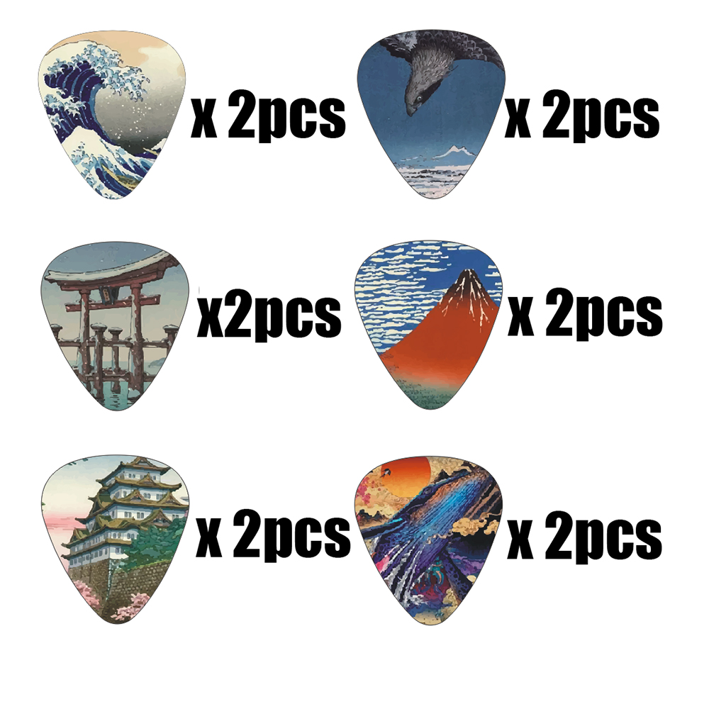 New 12pcs/set  Guitar Picks -  - Musical Instrument Painting 评论和价格