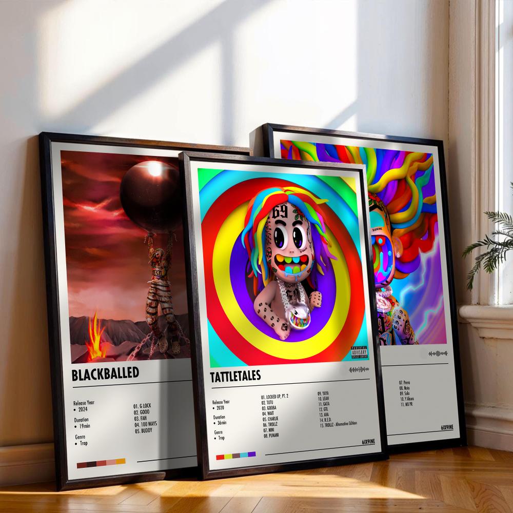 6ix9ine Poster Music Album Cov - Musical Instrument Painting 评论和价格