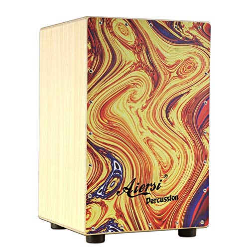 Colour Wood Hand Cajon Box Dru - Musical Instrument Percussion 评论和价格